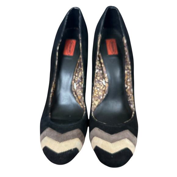Missoni for Target Black Suede Round Toe Block High Heels Pumps Shoes sz 8.5 - Picture 6 of 16